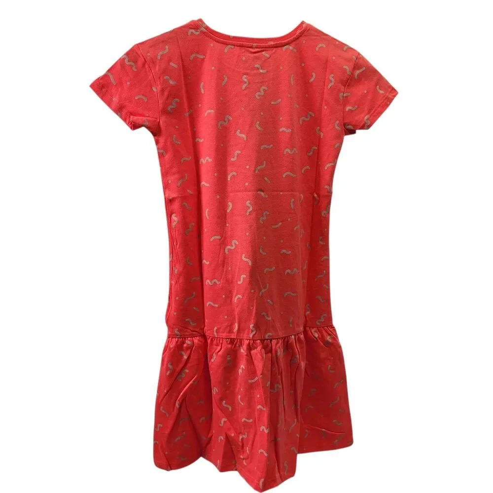 Spotted Zebra Girl Coral Short Sleeve Dress with Pattern Size Medium(8)